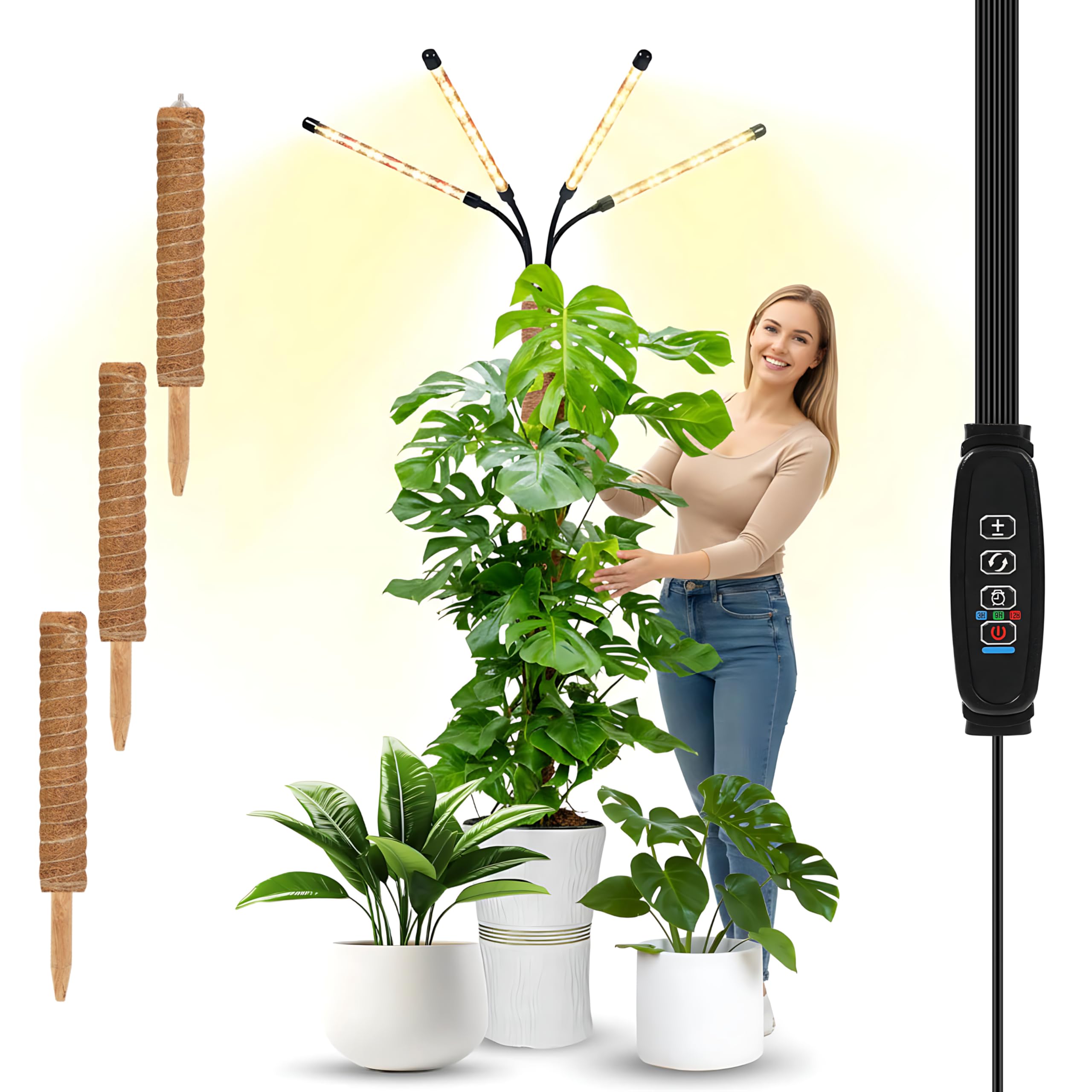 Amazon.com : Grow Lights with Moss Pole for Indoor Plants, Full